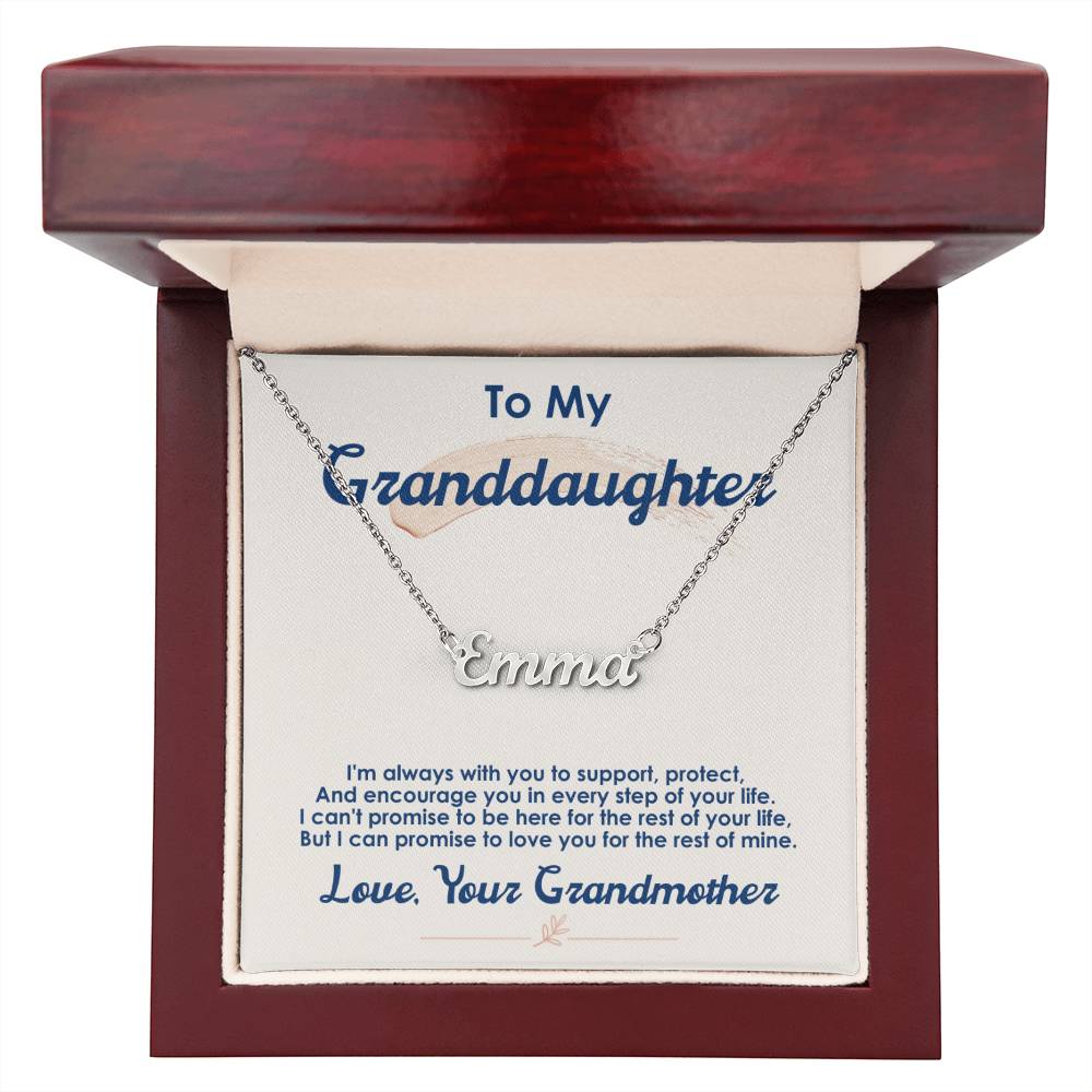 To My Granddaughter, I Love You For The Rest Of My Life -Custom Name Necklace