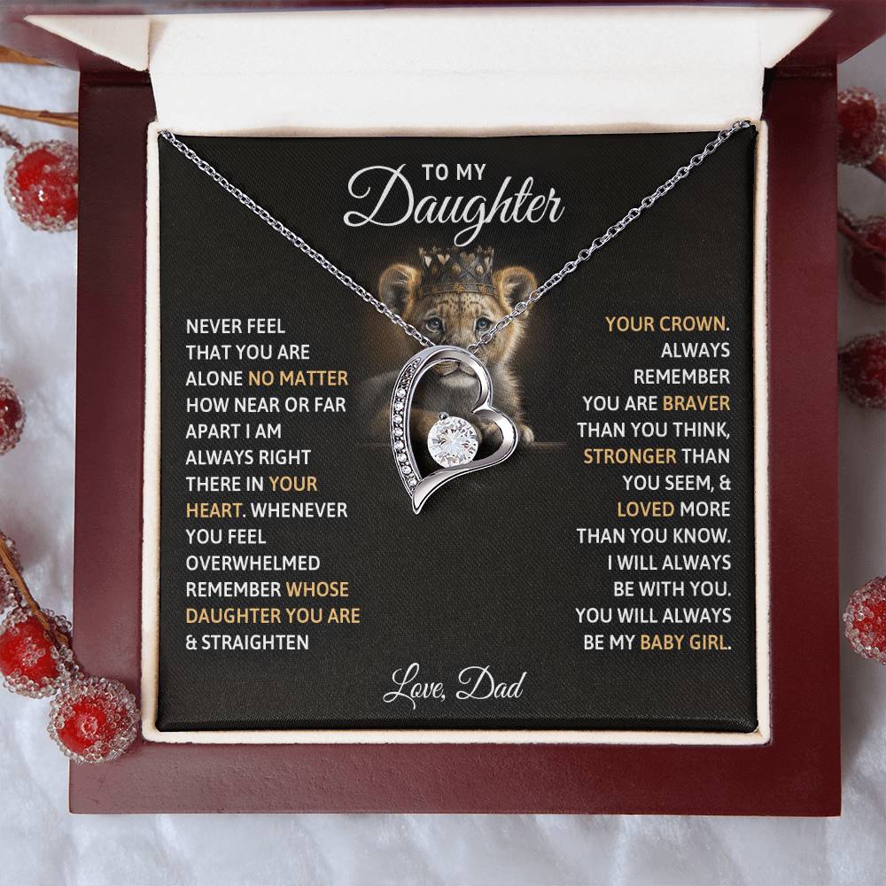 To My Daughter, You Will Always Be My Baby Girl -Forever Love Necklace