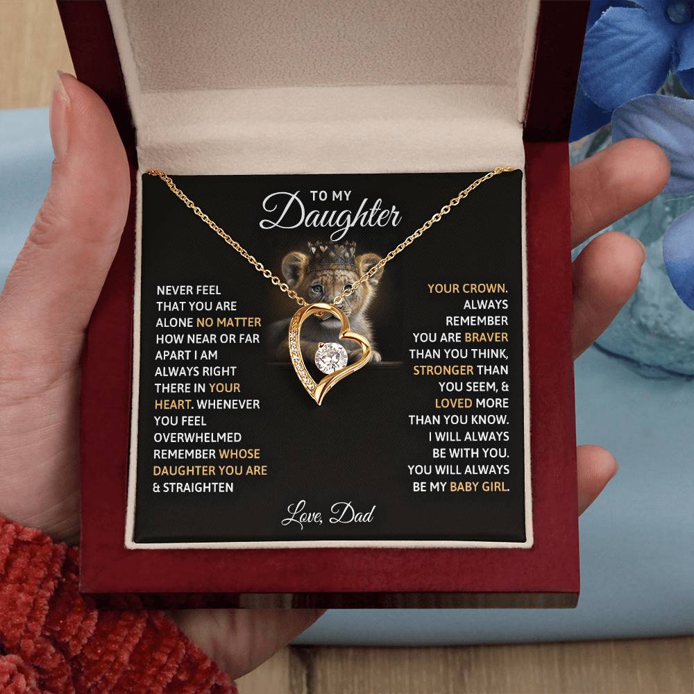 To My Daughter, You Will Always Be My Baby Girl -Forever Love Necklace