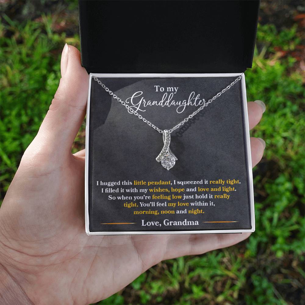 To My Granddaughter, You Feel My Love Within This- Alluring Beauty Necklace