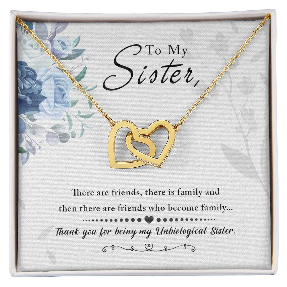 To My Sister, Thank you for Everything-Interlocking Hearts Necklace