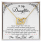 To My Daughter, I'm Always Right Here In Your Heart -Interlocking Hearts Necklace