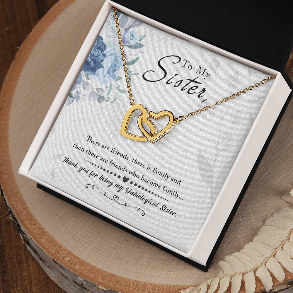 To My Sister, Thank you for Everything-Interlocking Hearts Necklace