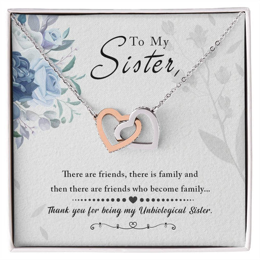 To My Sister, Thank you for Everything-Interlocking Hearts Necklace