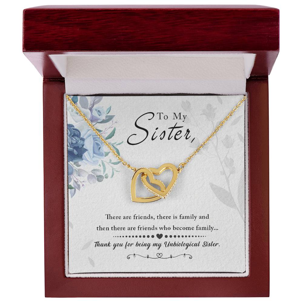 To My Sister, Thank you for Everything-Interlocking Hearts Necklace