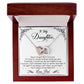 To My Daughter, I'm Always Right Here In Your Heart -Interlocking Hearts Necklace