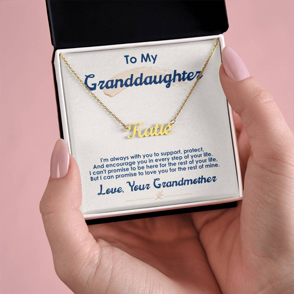 To My Granddaughter, I Love You For The Rest Of My Life -Custom Name Necklace