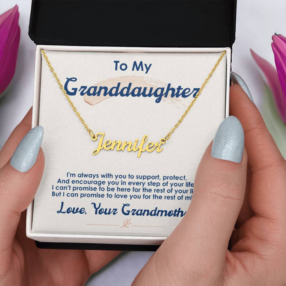 To My Granddaughter, I Love You For The Rest Of My Life -Custom Name Necklace