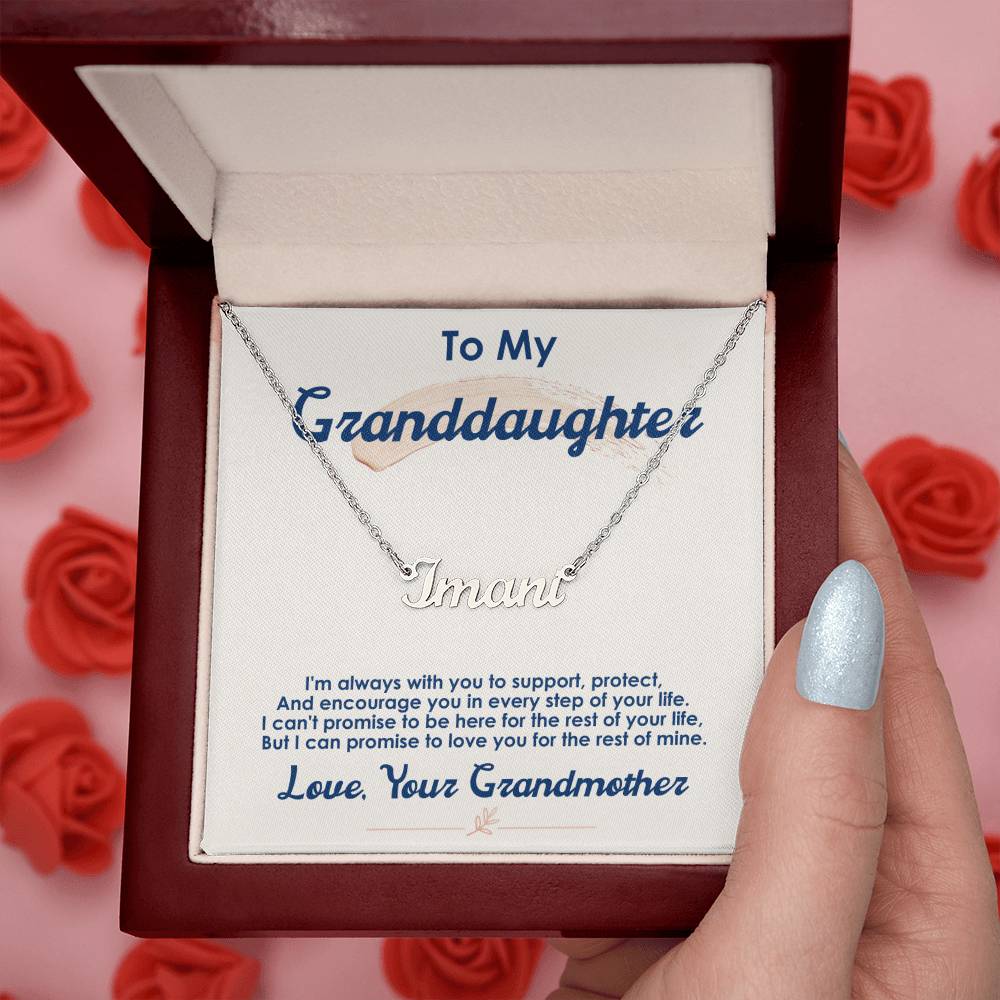 To My Granddaughter, I Love You For The Rest Of My Life -Custom Name Necklace