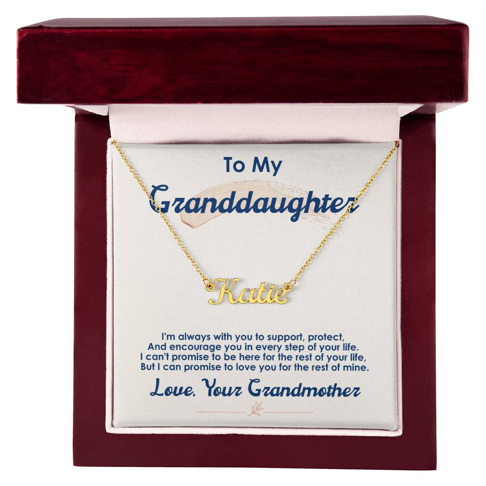 To My Granddaughter, I Love You For The Rest Of My Life -Custom Name Necklace