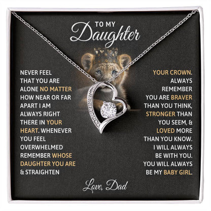 To My Daughter, You Will Always Be My Baby Girl -Forever Love Necklace